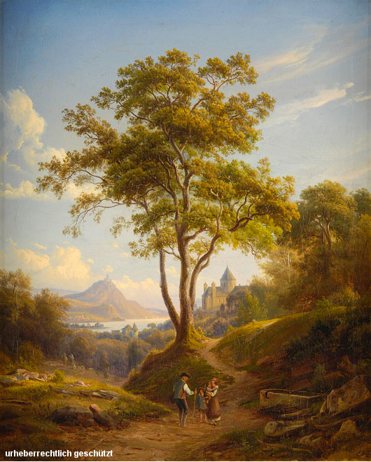 Julius Lange, Am Rhein bei Nonnenwerth, 1850